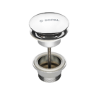 Bonde de lavabo clic clac ronde en laiton
