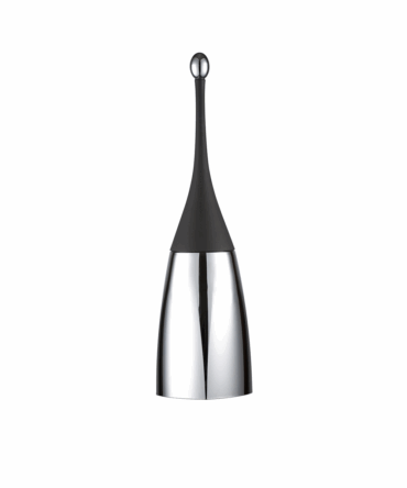 Porte balai noir+inox a pied brillant