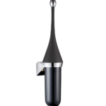 Porte balai noir+inox mural brillant 