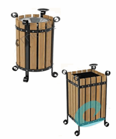 Poubelle exterieur en bois