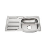 Evier inox 1 bac apparent roco avec egouttoir 60x100mm plus siphon