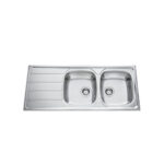 Evier inox roco style avec egouttoir 1160x500mm 2 bacs plus siphon