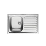 Evier inox roco style avec egouttoir 860x500mm 1 bac plus siphon