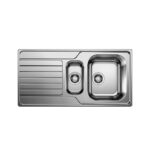 Evier inox roco style avec egouttoir carreau 1000x500mm 1 bacs plus siphon