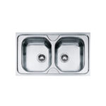 Evier inox roco style sans egouttoir 860x500mm 2 bacs plus siphon
