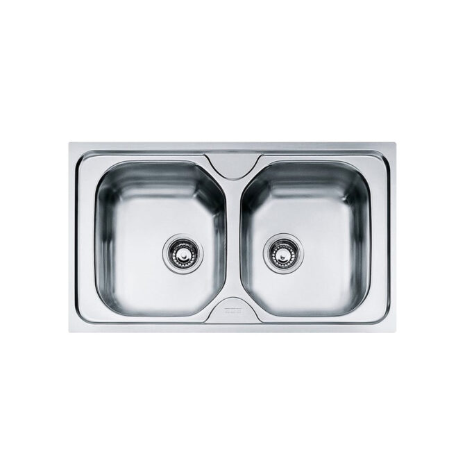 evier inox roco style sans egouttoir 860x500mm 2 bacs plus siphon