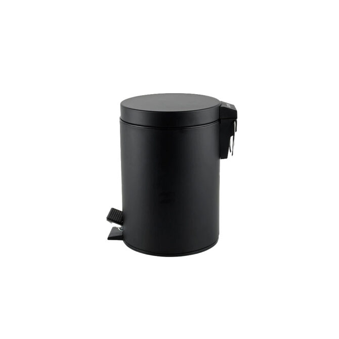 poubelle 5l a pedale noir d21 26cm 430ss maxiflow